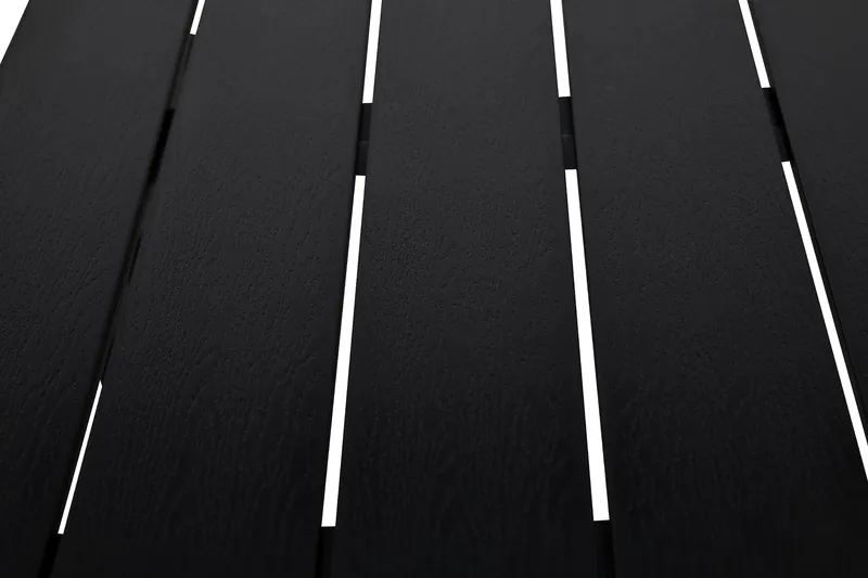 Tunis Matgrupp 205x90 cm + 6 Tunis Stapelstol - Svart/Svart - Utemöbler - Utegrupp - Matgrupp utomhus