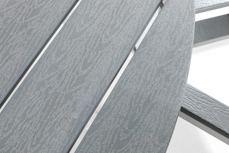 Tunis Matgrupp Utomhus 140 Rund + 6 Stapelstolar - Vit/Grå - Utemöbler - Utegrupp - Matgrupp utomhus