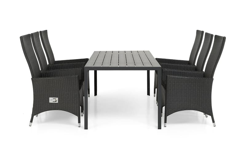 Tunis Matgrupp Utomhus 205 + 6 Jenny Ställbar Fåtölj, Svart