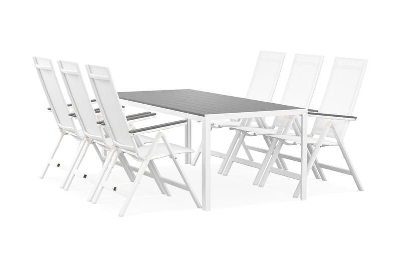 Tunis Matgrupp Utomhus 205x90 cm + 6 Monaco Positionsstol - Utemöbler - Utegrupp - Matgrupp utomhus