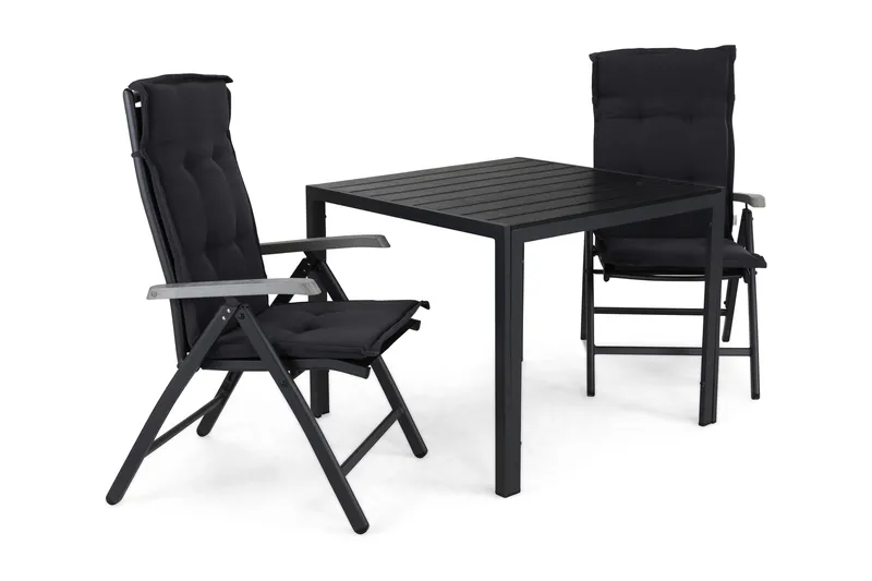 Tunis Matgrupp Utomhus 90 + 2 Monaco Lyx Positionsstol m Dyna, Svart/Svart/Grå