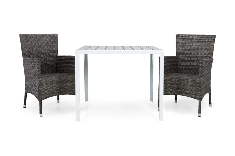 Tunis Matgrupp Utomhus 90 + 2 Thor Fåtölj - Vit/Grå - Utemöbler - Utegrupp - Matgrupp utomhus