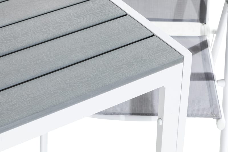 Tunis Matgrupp Utomhus 90x90 + 2 Maggie Positionsstol - Vit/Grå - Utemöbler - Utegrupp - Matgrupp utomhus