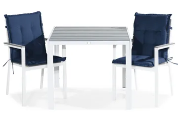 Tunis Matgrupp Utomhus 90x90 + 2 Stapelstolar m Dyna