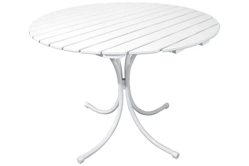 Vaxholm Matgrupp Utomhus Rund 100 cm + 4 Utestolar Vit - Utemöbler - Utegrupp - Matgrupp utomhus