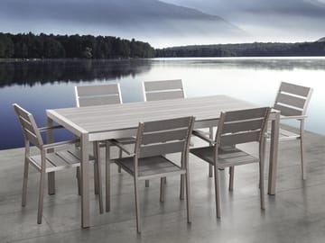 Vernio Trädgårdsmöbelset Med Utebord+6 Utestolar - Grå - Utemöbler - Utegrupp - Matgrupp utomhus
