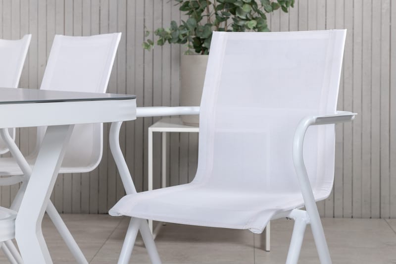 Virya Matgrupp 200cm + 6 Alina Matstolar Vit - Vit - Utemöbler - Utegrupp - Matgrupp utomhus