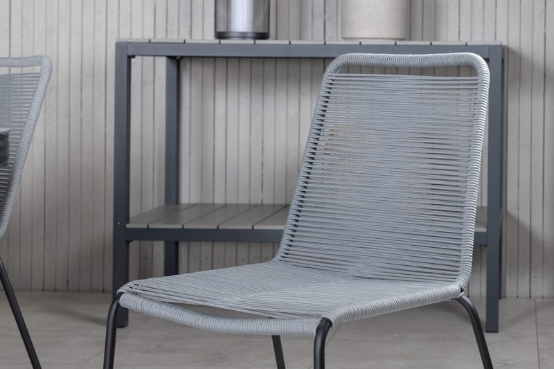 Virya Matgrupp 200cm + 6 Lindos Matstolar Svart/natur - Svart/Natur - Utemöbler - Utegrupp - Matgrupp utomhus