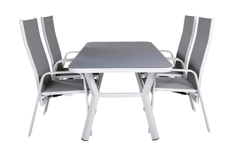 Virya Matgrupp Utomhus 160cm + 4 Copacabana Reclinerstolar - Svart/Brun - Utemöbler - Utegrupp - Matgrupp utomhus