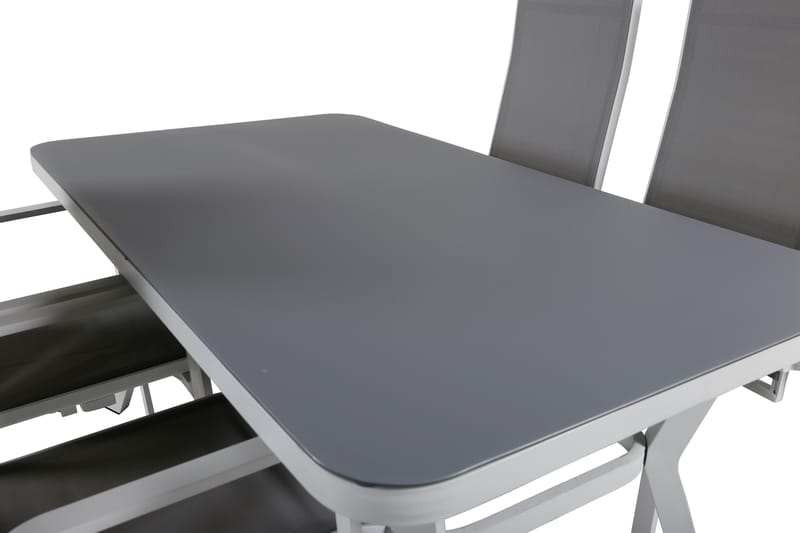 Virya Matgrupp Utomhus 160cm + 4 Copacabana Reclinerstolar - Svart/Brun - Utemöbler - Utegrupp - Matgrupp utomhus