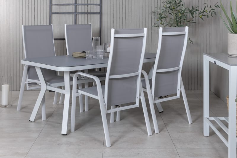 Virya Matgrupp Utomhus 160cm + 4 Copacabana Reclinerstolar - Svart/Brun - Utemöbler - Utegrupp - Matgrupp utomhus