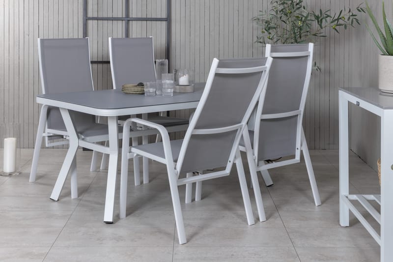 Virya Matgrupp Utomhus 160cm + 4 Copacabana Reclinerstolar - Svart/Brun - Utemöbler - Utegrupp - Matgrupp utomhus