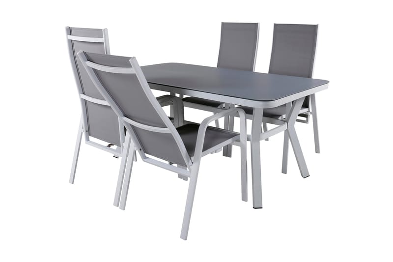 Virya Matgrupp Utomhus 160cm + 4 Copacabana Reclinerstolar - Svart/Brun - Utemöbler - Utegrupp - Matgrupp utomhus