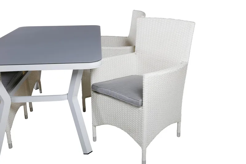 Virya Matgrupp Utomhus 160cm + 4 Malin Karmstolar - Svart/Gul - Utemöbler - Utegrupp - Matgrupp utomhus