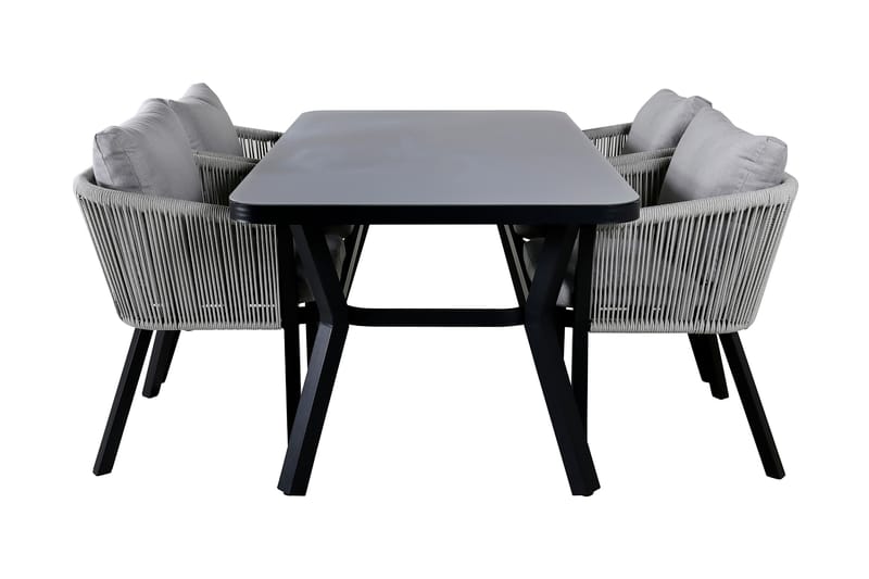 Virya Matgrupp Utomhus 160cm + 4 Matstolar - Svart/Natur - Utemöbler - Utegrupp - Matgrupp utomhus