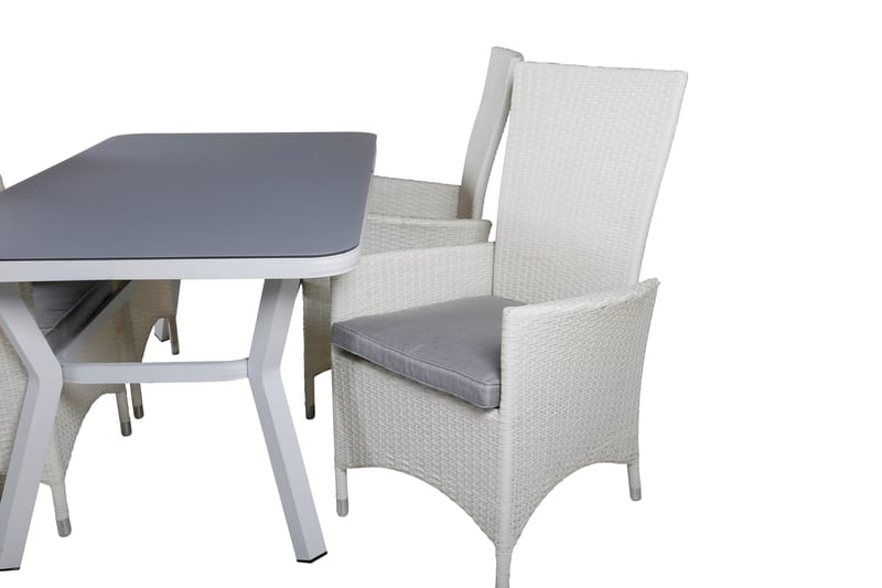 Virya Matgrupp Utomhus 160cm + 4 Padova Reclinerstolar - Svart/Natur - Utemöbler - Utegrupp - Matgrupp utomhus