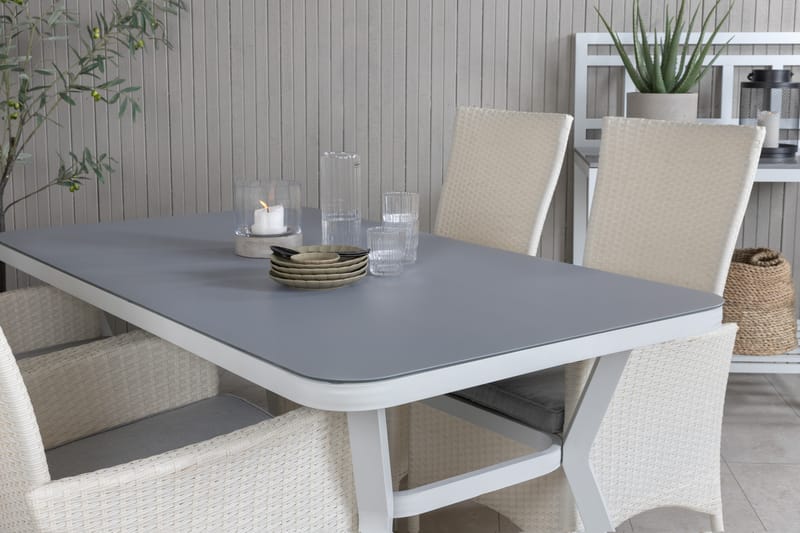 Virya Matgrupp Utomhus 160cm + 4 Padova Reclinerstolar - Svart/Natur - Utemöbler - Utegrupp - Matgrupp utomhus