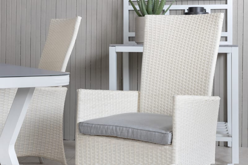 Virya Matgrupp Utomhus 160cm + 4 Padova Reclinerstolar - Svart/Natur - Utemöbler - Utegrupp - Matgrupp utomhus