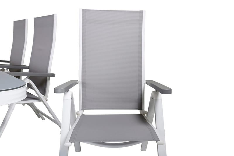 Virya Matgrupp Utomhus 200cm + 6 Albany Positionsstolar - Svart - Utemöbler - Utegrupp - Matgrupp utomhus