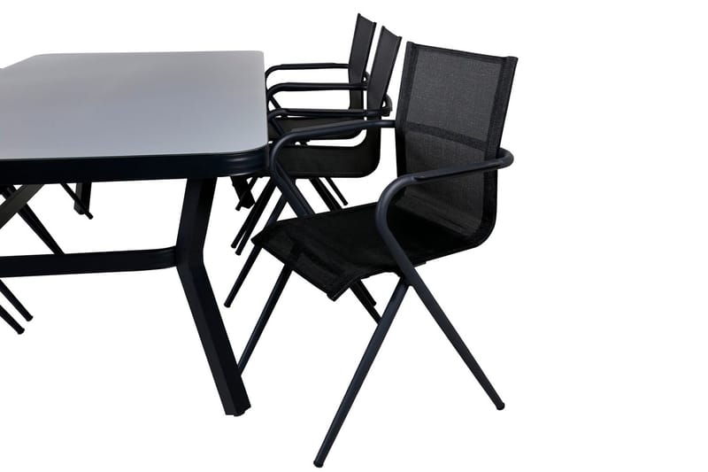 Virya Matgrupp Utomhus 200cm + 6 Alina Matstolar - Brun/Vit - Utemöbler - Utegrupp - Matgrupp utomhus