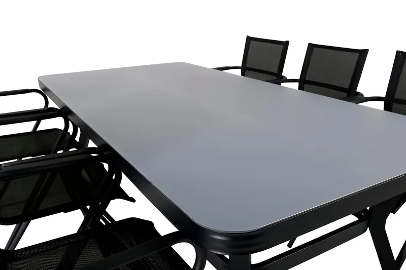 Virya Matgrupp Utomhus 200cm + 6 Alina Matstolar - Brun/Vit - Utemöbler - Utegrupp - Matgrupp utomhus