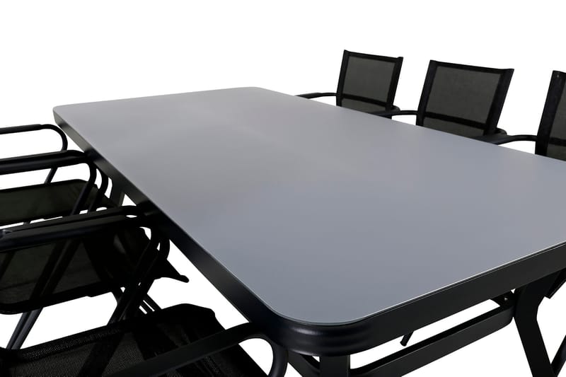 Virya Matgrupp Utomhus 200cm + 6 Alina Matstolar - Brun/Vit - Utemöbler - Utegrupp - Matgrupp utomhus