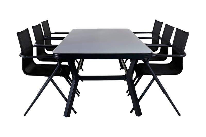 Virya Matgrupp Utomhus 200cm + 6 Alina Matstolar, Brun/Vit