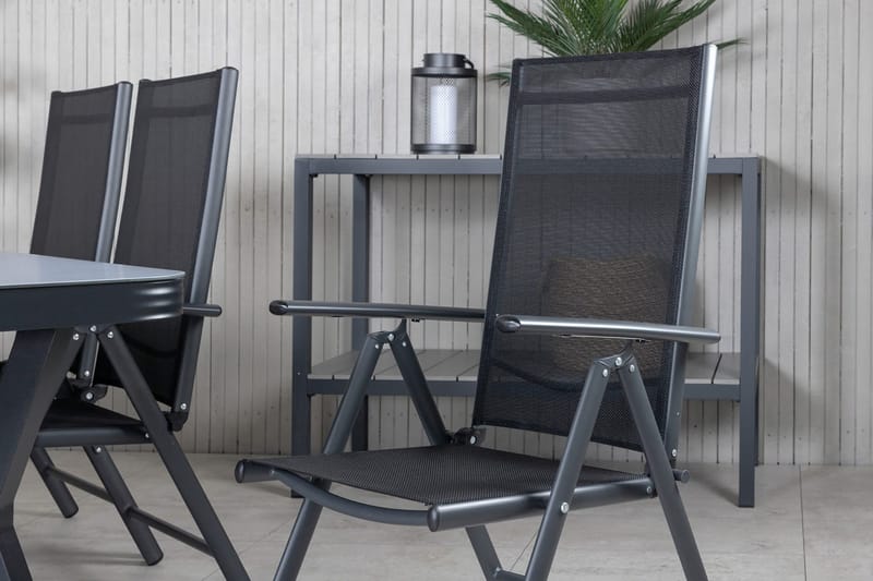 Virya Matgrupp Utomhus 200cm + 6 Break Positionsstolar - Brun/Vit - Utemöbler - Utegrupp - Matgrupp utomhus