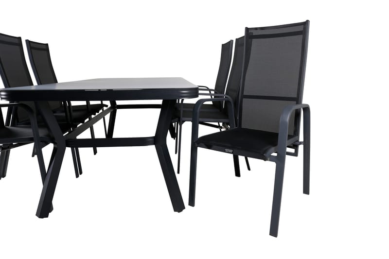 Virya Matgrupp Utomhus 200cm + 6 Copacabana Reclinerstolar - Brun/Vit - Utemöbler - Utegrupp - Matgrupp utomhus