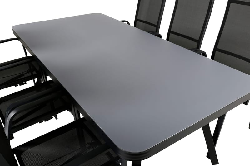 Virya Matgrupp Utomhus 200cm + 6 Copacabana Reclinerstolar - Brun/Vit - Utemöbler - Utegrupp - Matgrupp utomhus