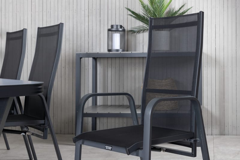 Virya Matgrupp Utomhus 200cm + 6 Copacabana Reclinerstolar - Brun/Vit - Utemöbler - Utegrupp - Matgrupp utomhus