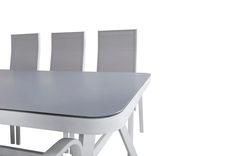 Virya Matgrupp Utomhus 200cm + 6 Copacabana Reclinerstolar - Svart - Utemöbler - Utegrupp - Matgrupp utomhus