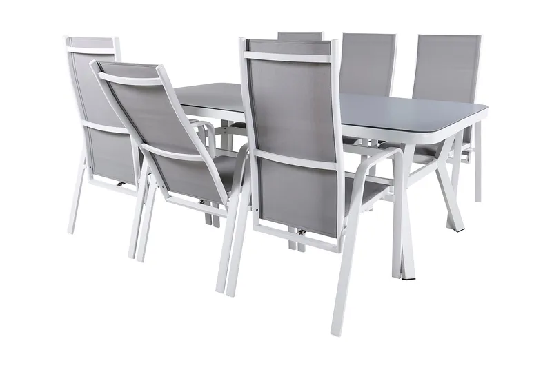 Virya Matgrupp Utomhus 200cm + 6 Copacabana Reclinerstolar - Svart - Utemöbler - Utegrupp - Matgrupp utomhus