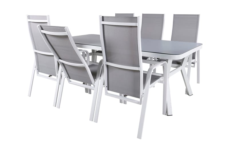 Virya Matgrupp Utomhus 200cm + 6 Copacabana Reclinerstolar - Svart - Utemöbler - Utegrupp - Matgrupp utomhus