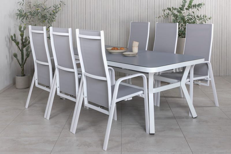 Virya Matgrupp Utomhus 200cm + 6 Copacabana Reclinerstolar - Svart - Utemöbler - Utegrupp - Matgrupp utomhus