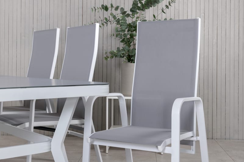 Virya Matgrupp Utomhus 200cm + 6 Copacabana Reclinerstolar - Svart - Utemöbler - Utegrupp - Matgrupp utomhus