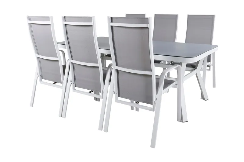 Virya Matgrupp Utomhus 200cm + 6 Copacabana Reclinerstolar - Svart - Utemöbler - Utegrupp - Matgrupp utomhus