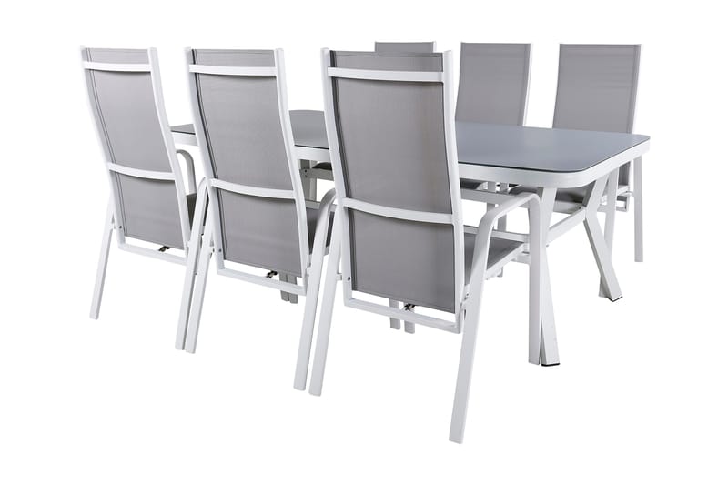 Virya Matgrupp Utomhus 200cm + 6 Copacabana Reclinerstolar - Svart - Utemöbler - Utegrupp - Matgrupp utomhus