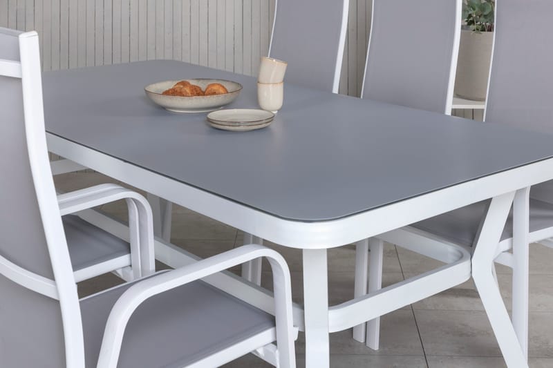 Virya Matgrupp Utomhus 200cm + 6 Copacabana Reclinerstolar - Svart - Utemöbler - Utegrupp - Matgrupp utomhus