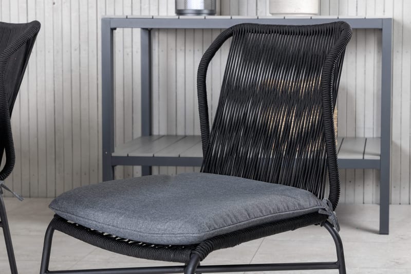 Virya Matgrupp Utomhus 200cm + 6 Julian Matstolar - Svart/Grå - Utemöbler - Utegrupp - Matgrupp utomhus