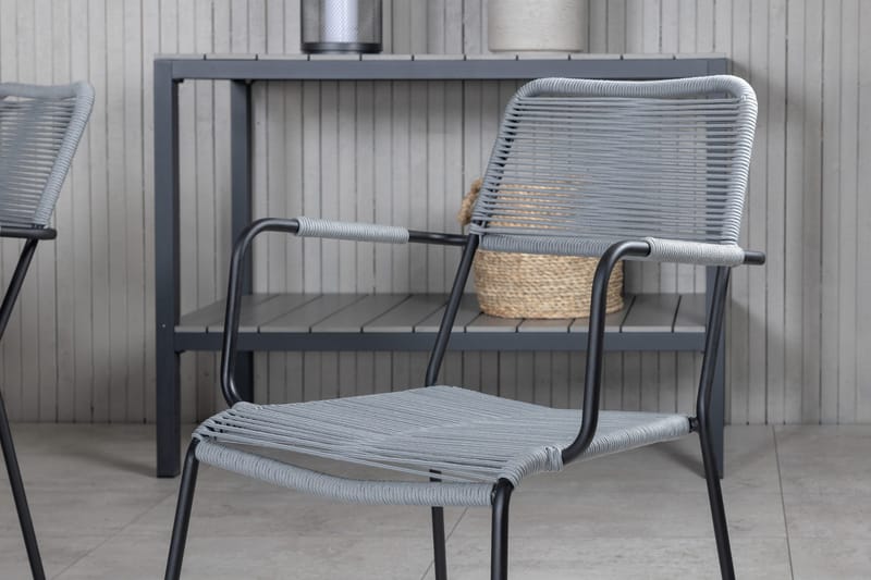 Virya Matgrupp Utomhus 200cm + 6 Lindos Karmstolar - Vit - Utemöbler - Utegrupp - Matgrupp utomhus