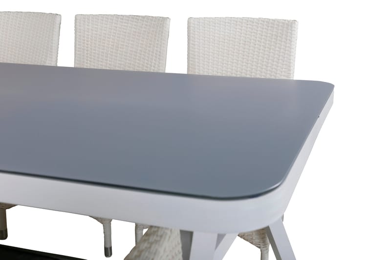 Virya Matgrupp Utomhus 200cm + 6 Malin Karmstolar - Svart/Grå - Utemöbler - Utegrupp - Matgrupp utomhus