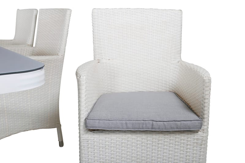 Virya Matgrupp Utomhus 200cm + 6 Malin Karmstolar - Svart/Grå - Utemöbler - Utegrupp - Matgrupp utomhus