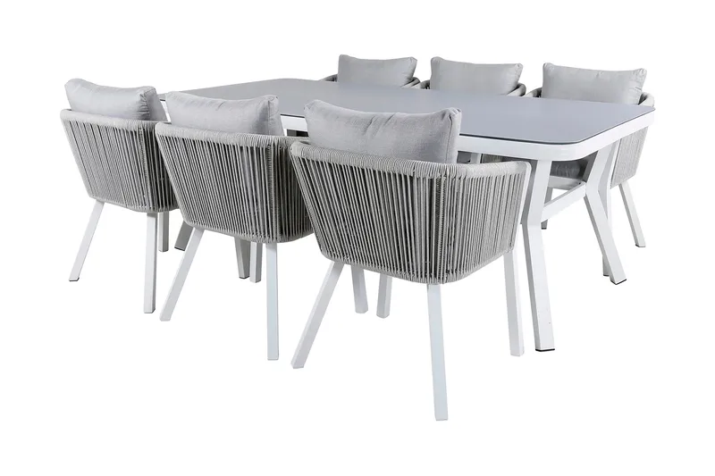 Virya Matgrupp Utomhus 200cm + 6 Matstolar - Brun - Utemöbler - Utegrupp - Matgrupp utomhus