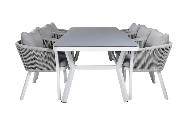 Virya Matgrupp Utomhus 200cm + 6 Matstolar, Brun