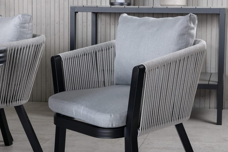 Virya Matgrupp Utomhus 200cm + 6 Matstolar - Svart - Utemöbler - Utegrupp - Matgrupp utomhus