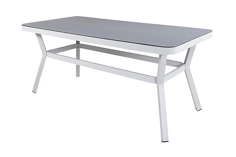 Virya Matgrupp Utomhus 200cm + 6 Santorini Karmstolar - Vit/Grå - Utemöbler - Utegrupp - Matgrupp utomhus