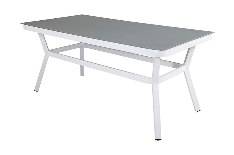 Virya Matgrupp Utomhus 200cm + 6 Santorini Karmstolar - Vit/Grå - Utemöbler - Utegrupp - Matgrupp utomhus