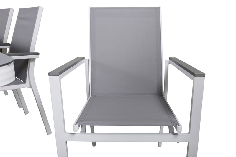 Virya Matgrupp Utomhus 200cm + 6 Parma Matstolar - Vit/Grå - Utemöbler - Utegrupp - Matgrupp utomhus