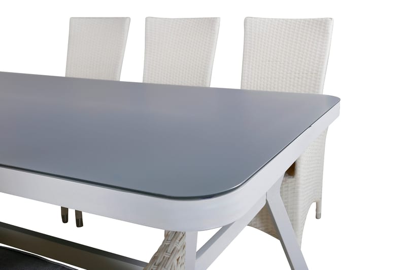 Virya Matgrupp Utomhus 200cm + 6 Padova Reclinerstolar - Vit - Utemöbler - Utegrupp - Matgrupp utomhus